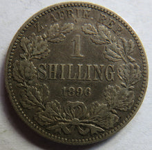 Load image into Gallery viewer, 1896 South Africa Silver Shilling Coin
