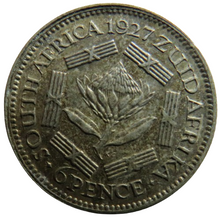 Load image into Gallery viewer, 1927 King George V South Africa Silver Sixpence Coin
