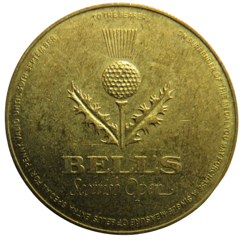 Vintage Bell's Scottish Open Token / Medal - Golf / Whisky