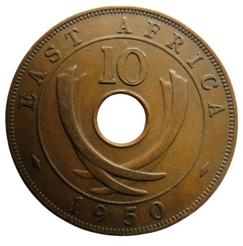 1950 East Africa 10 Cents Coin