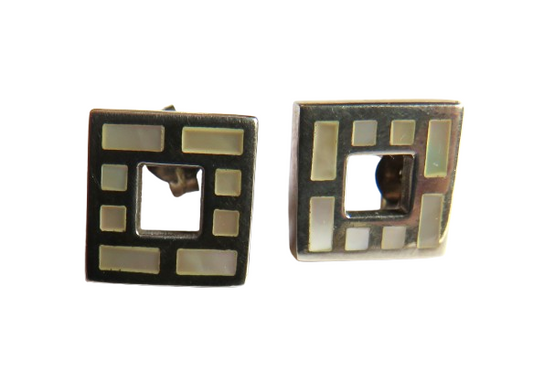 Stylish Pair of Ladies Sterling Silver Earrings By Kit Heath 2001