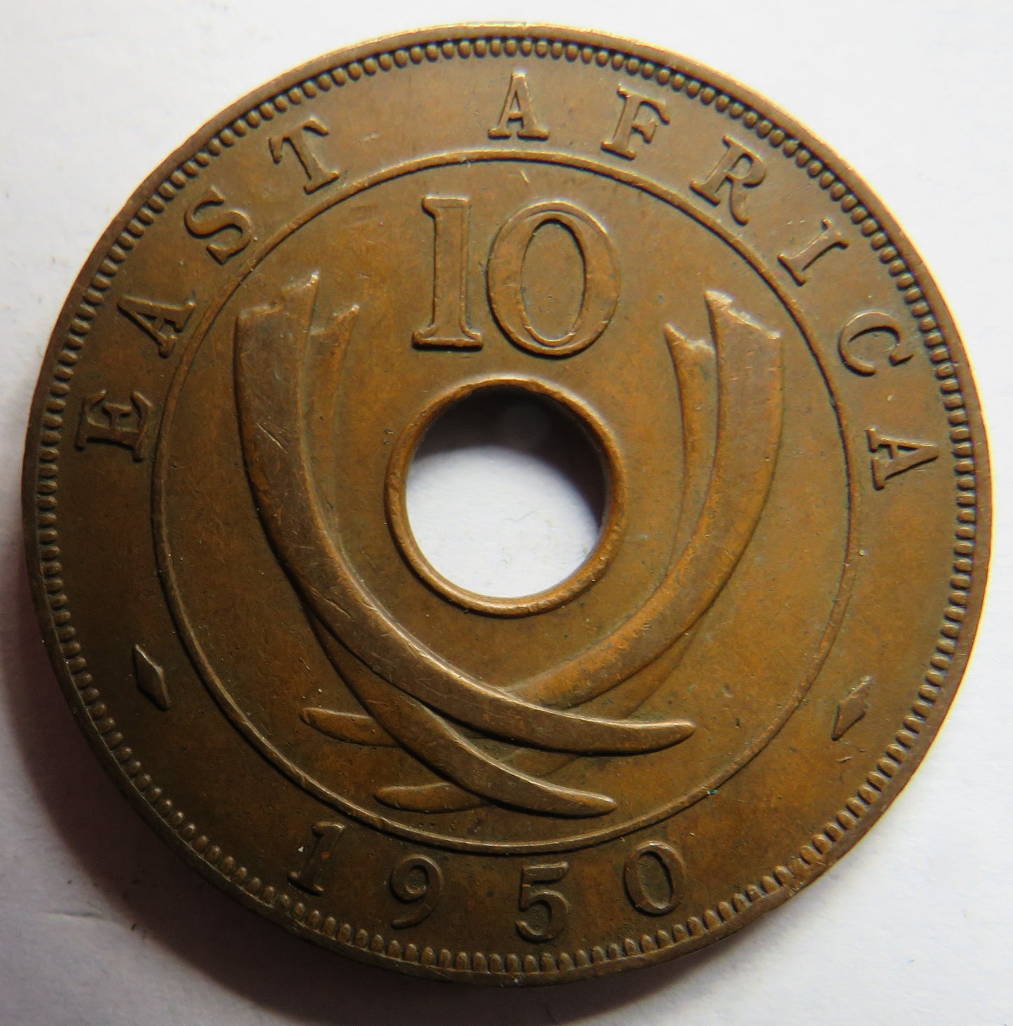 1950 East Africa 10 Cents Coin