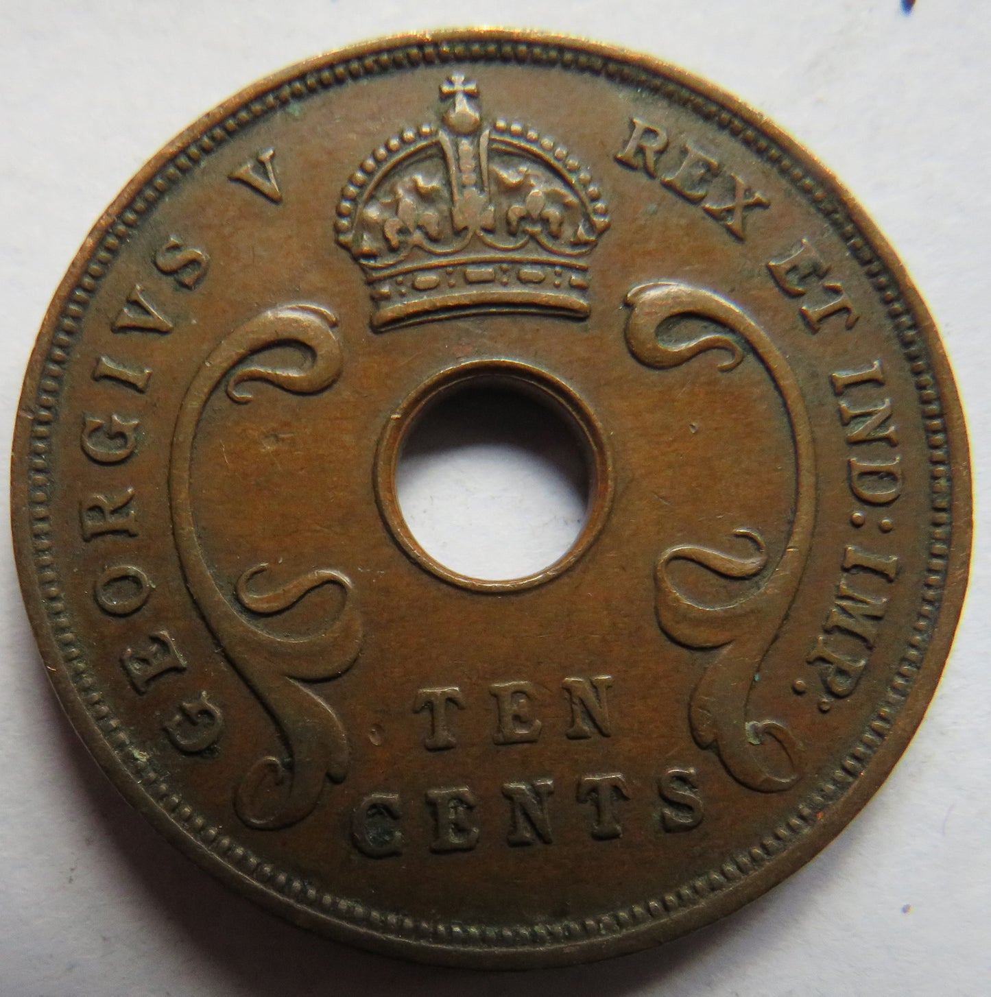 1933 East Africa 10 Cents Coin