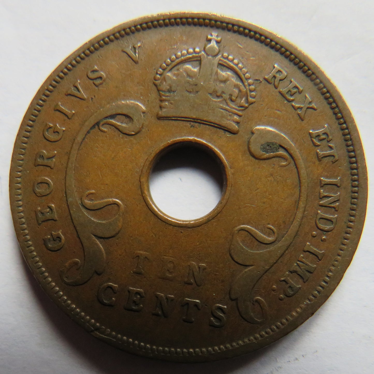 1924 East Africa 10 Cents Coin