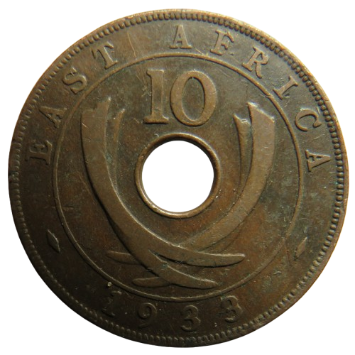 1933 East Africa 10 Cents Coin