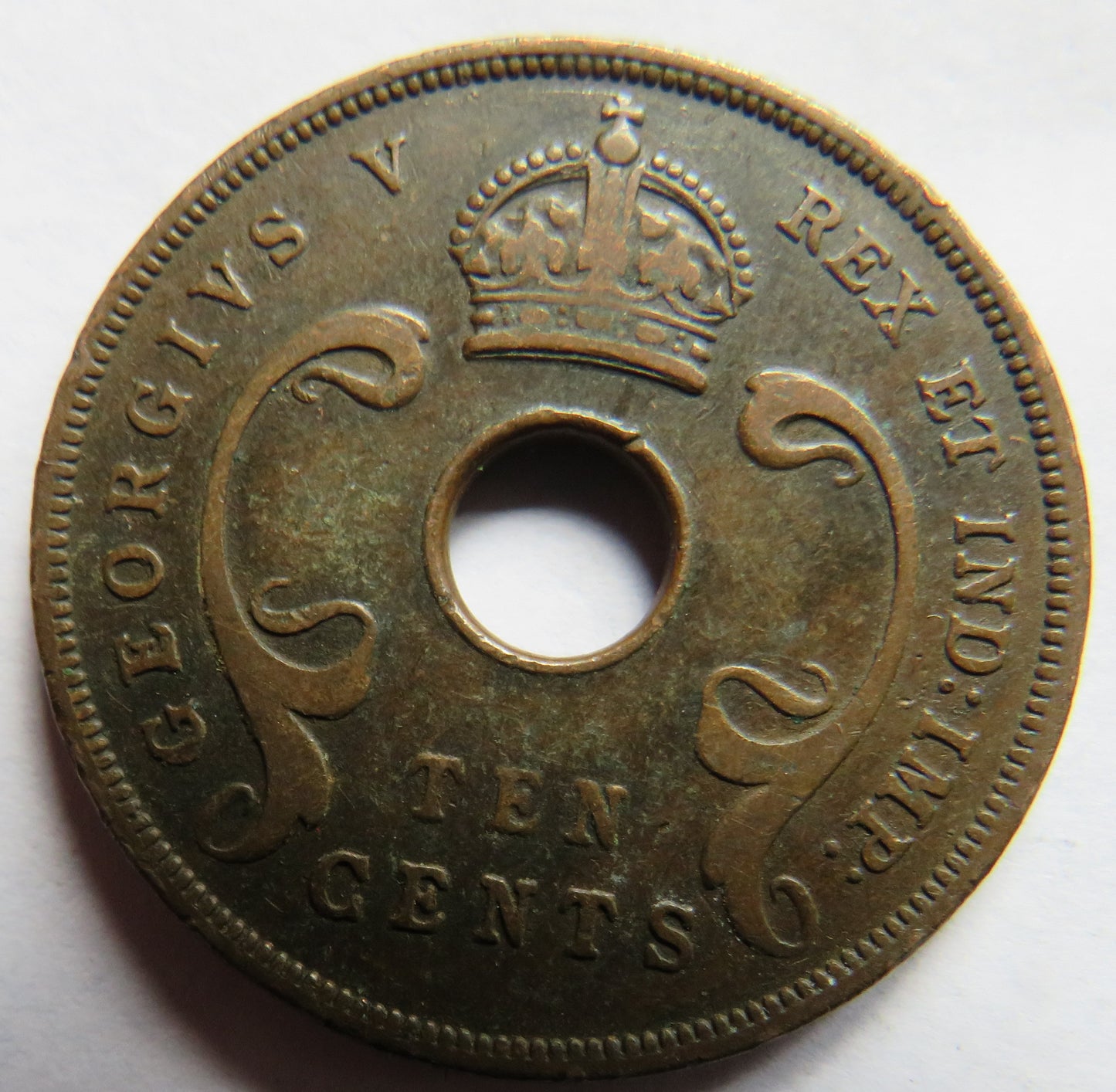 1933 East Africa 10 Cents Coin
