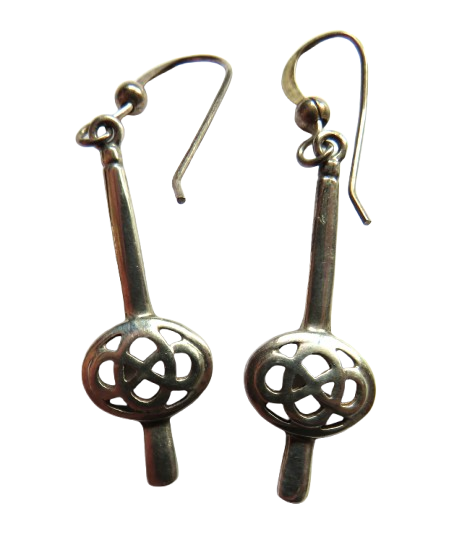 Ladies Sterling Silver Drop Earrings By Kit Heath In Mackintosh Style