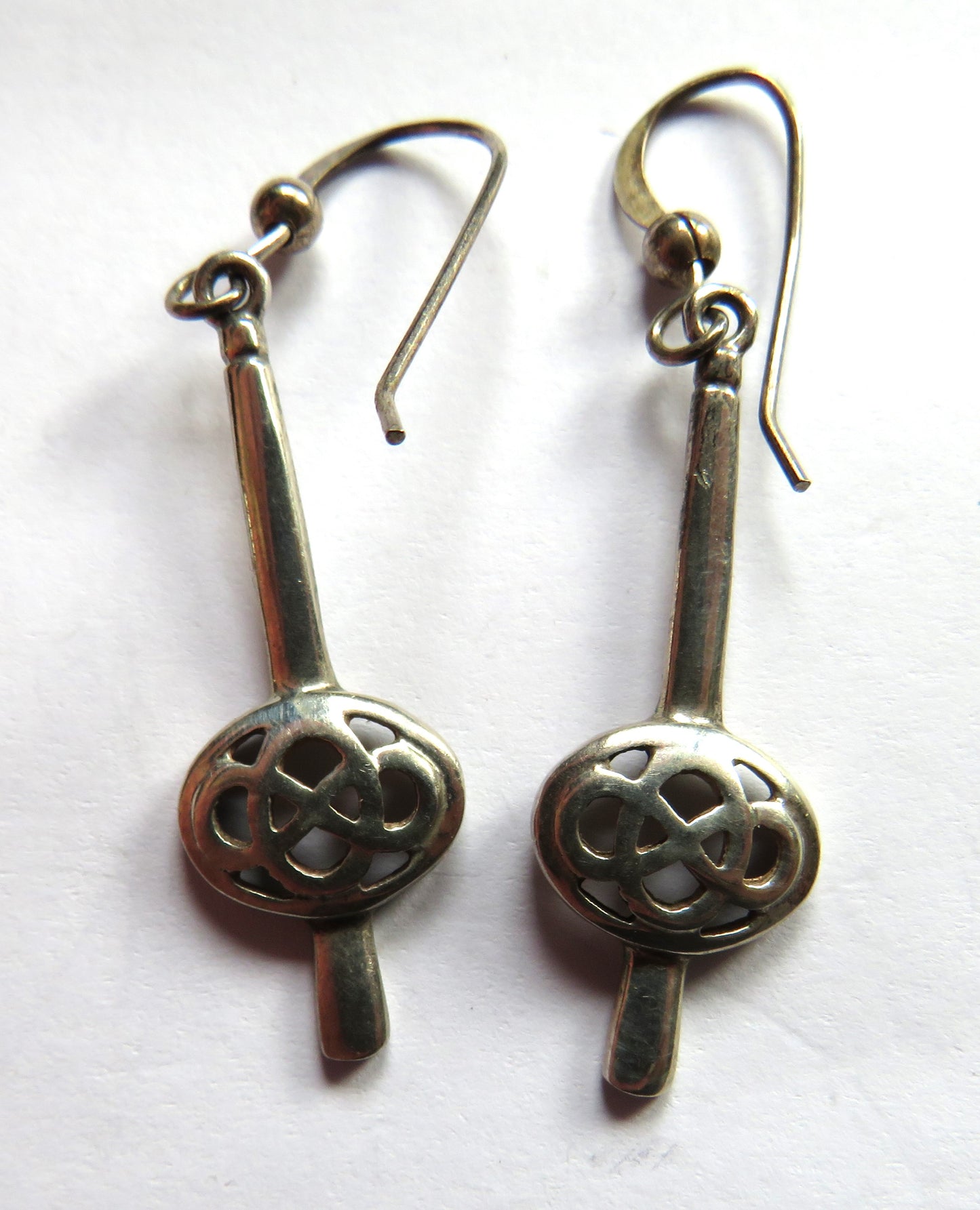 Ladies Sterling Silver Drop Earrings By Kit Heath In Mackintosh Style