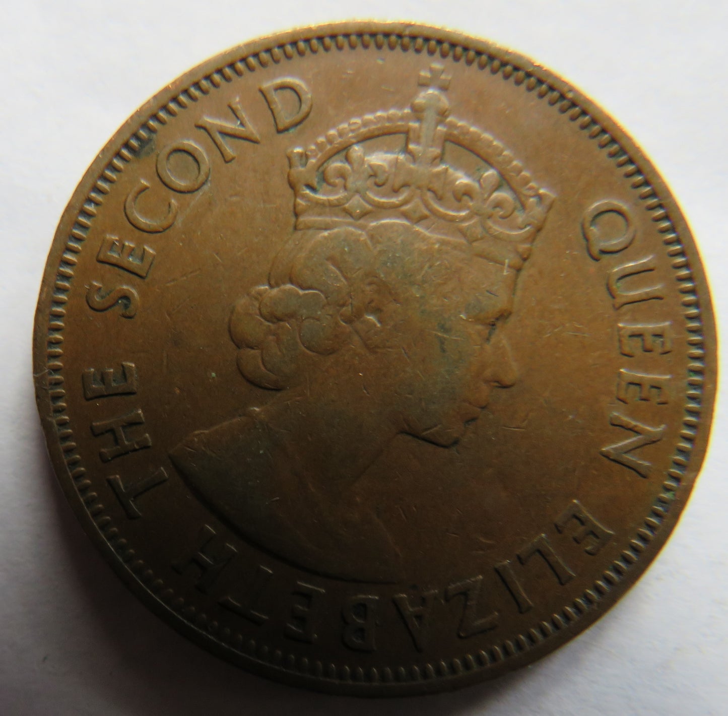 1957 Queen Elizabeth II Mauritius 5 Cents Coin