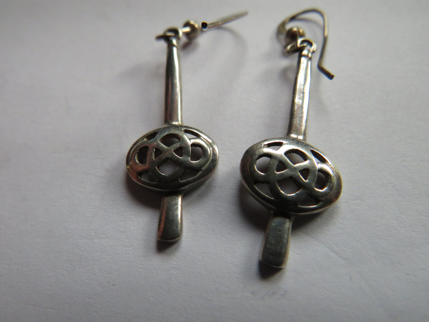 Ladies Sterling Silver Drop Earrings By Kit Heath In Mackintosh Style