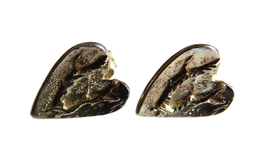 Stylish Pair of Ladies Sterling Silver Heart Earrings