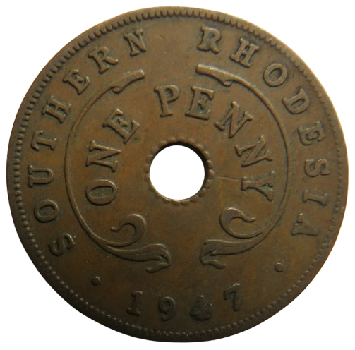 1947 Southern Rhodesia One Penny Coin