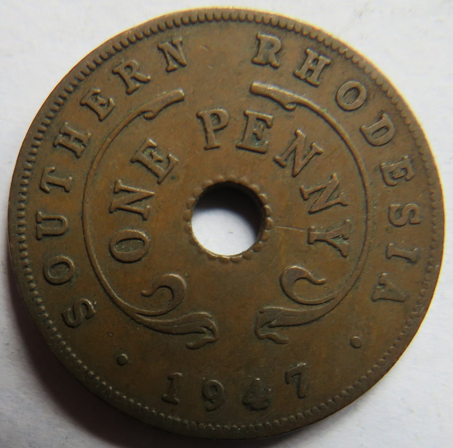 1947 Southern Rhodesia One Penny Coin