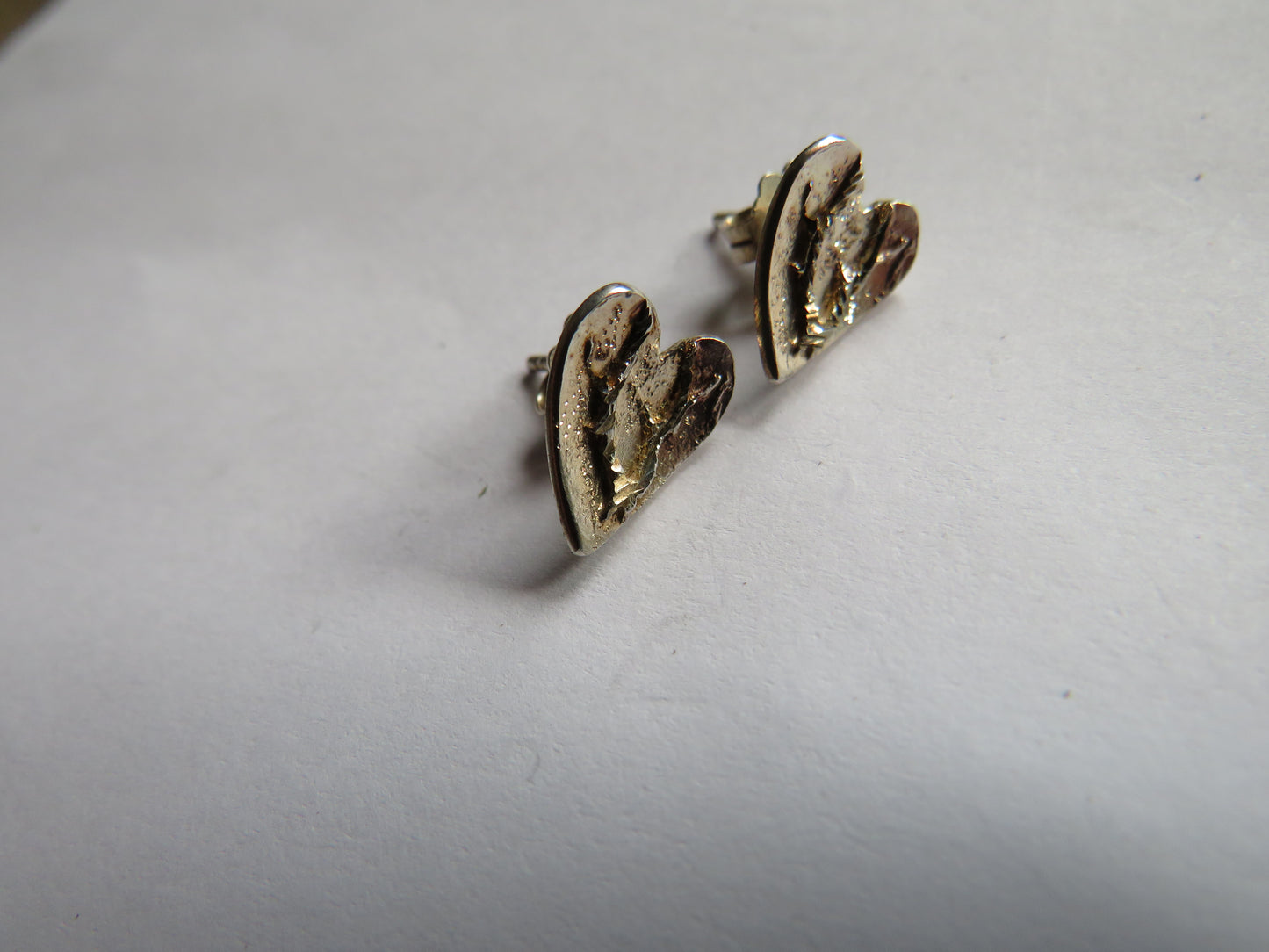 Stylish Pair of Ladies Sterling Silver Heart Earrings