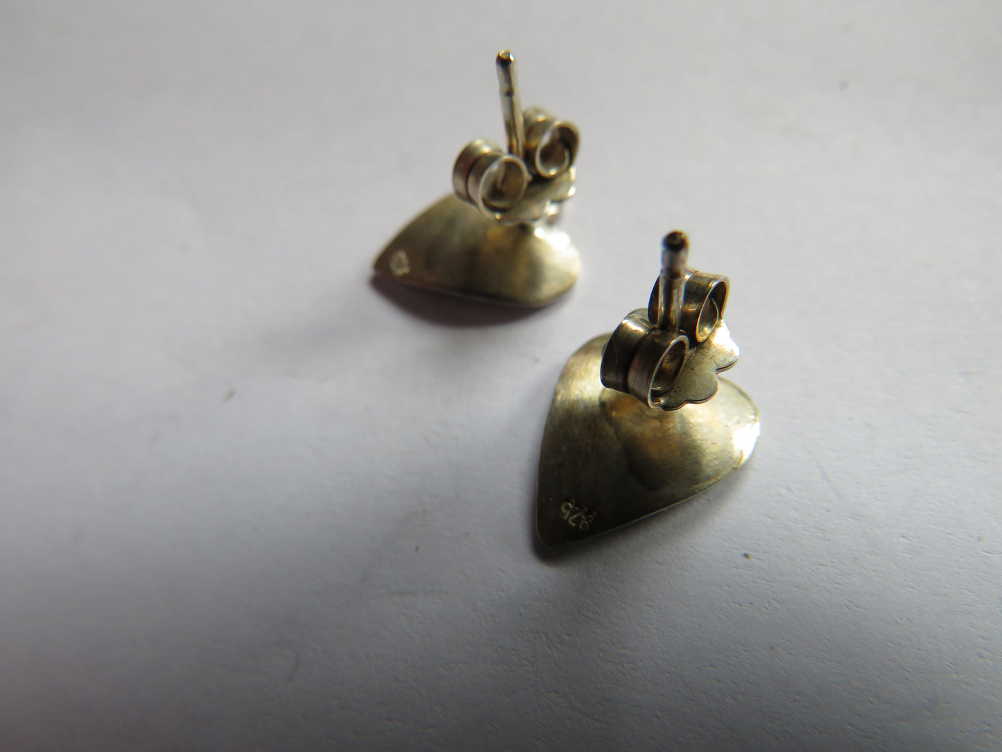Stylish Pair of Ladies Sterling Silver Heart Earrings