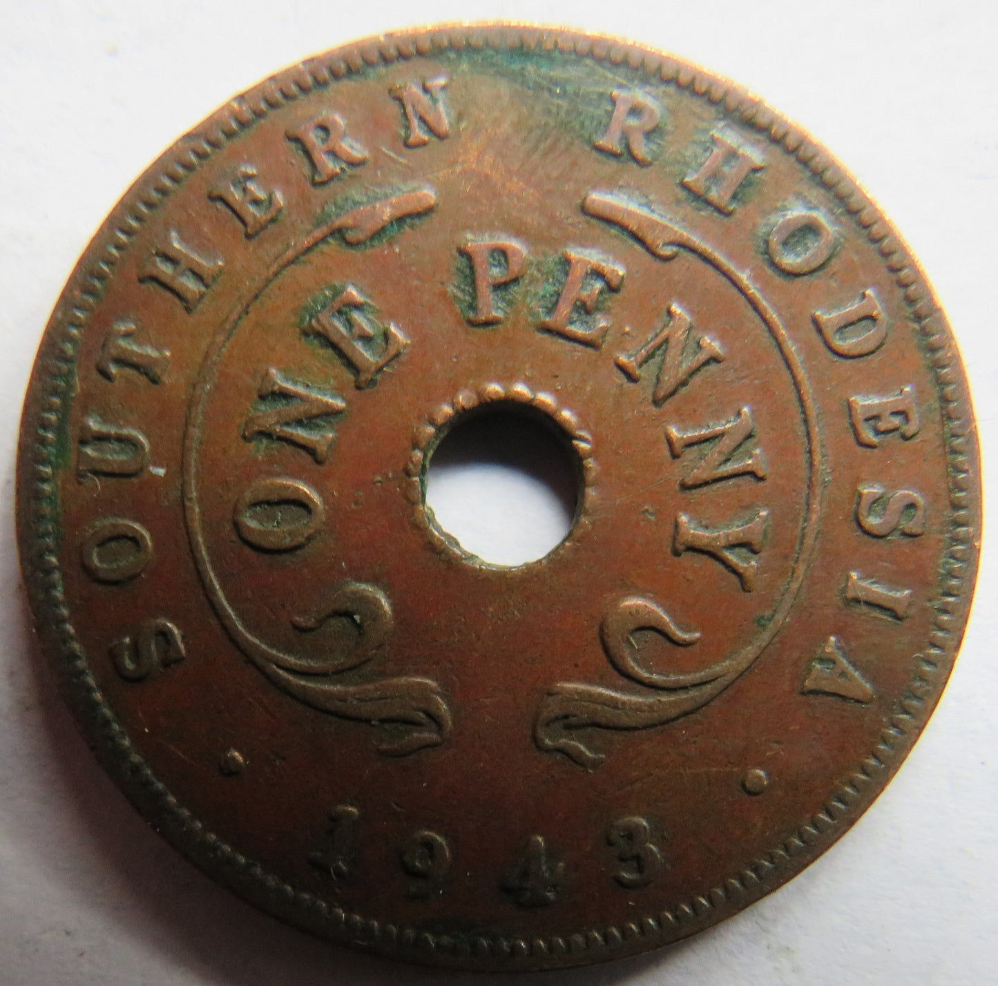 1943 Southern Rhodesia One Penny Coin