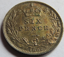 Load image into Gallery viewer, 1887 Queen Victoria Jubilee Head Silver Sixpence Coin High Grade
