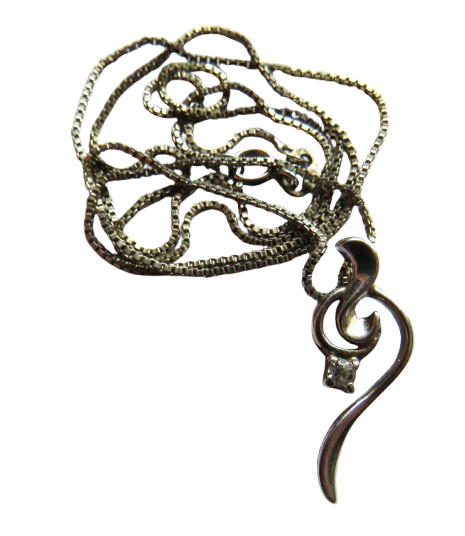 Stylish Ladies Sterling Silver Necklace & Pendant