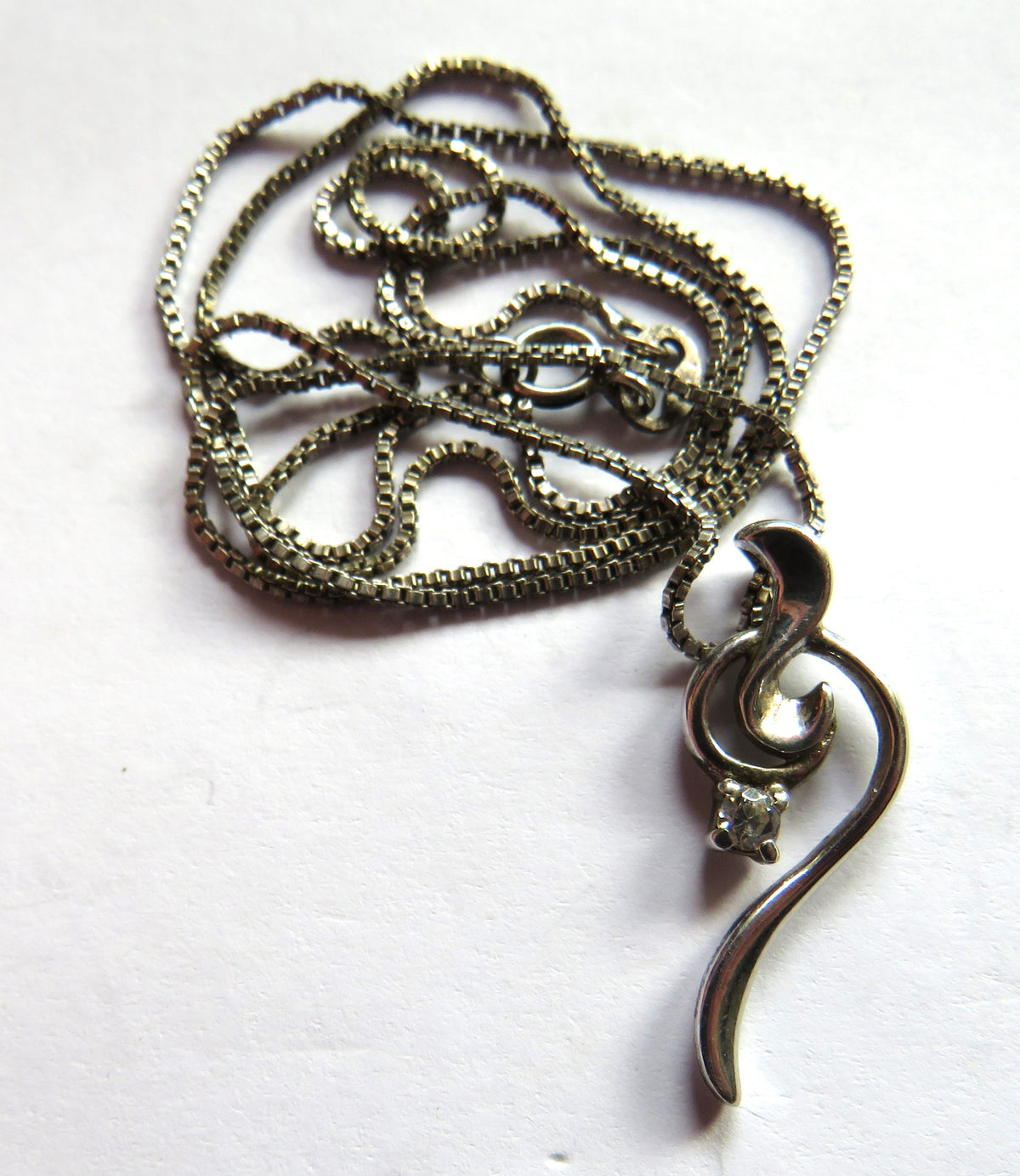 Stylish Ladies Sterling Silver Necklace & Pendant image 2