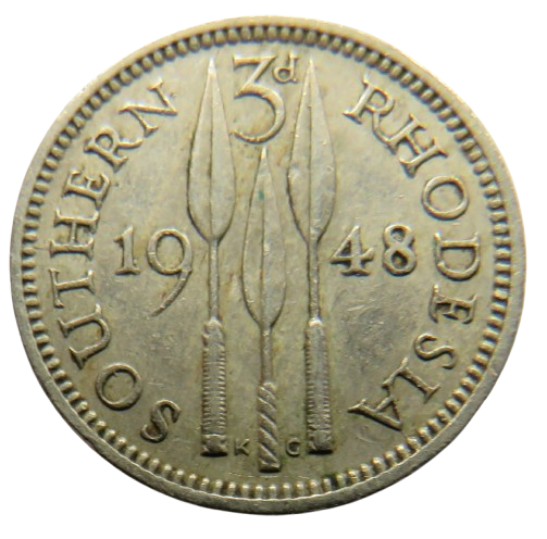 1948 King George VI Southern Rhodesia Threepence Coin