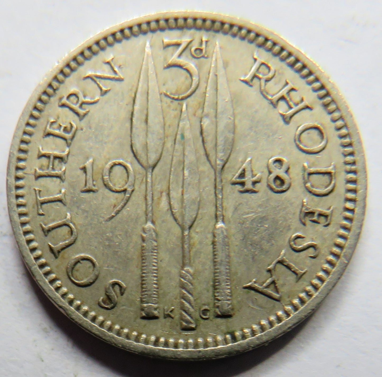 1948 King George VI Southern Rhodesia Threepence Coin