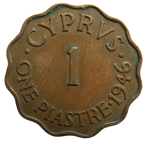 1946 King George VI Cyprus One Piastre Coin