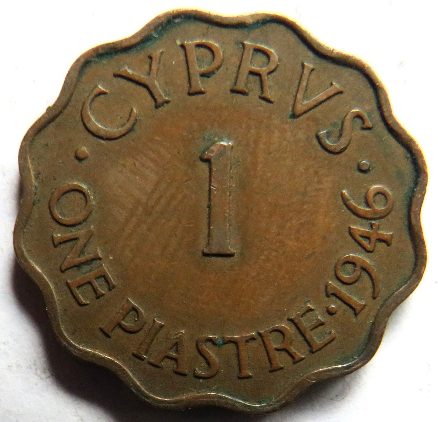 1946 King George VI Cyprus One Piastre Coin