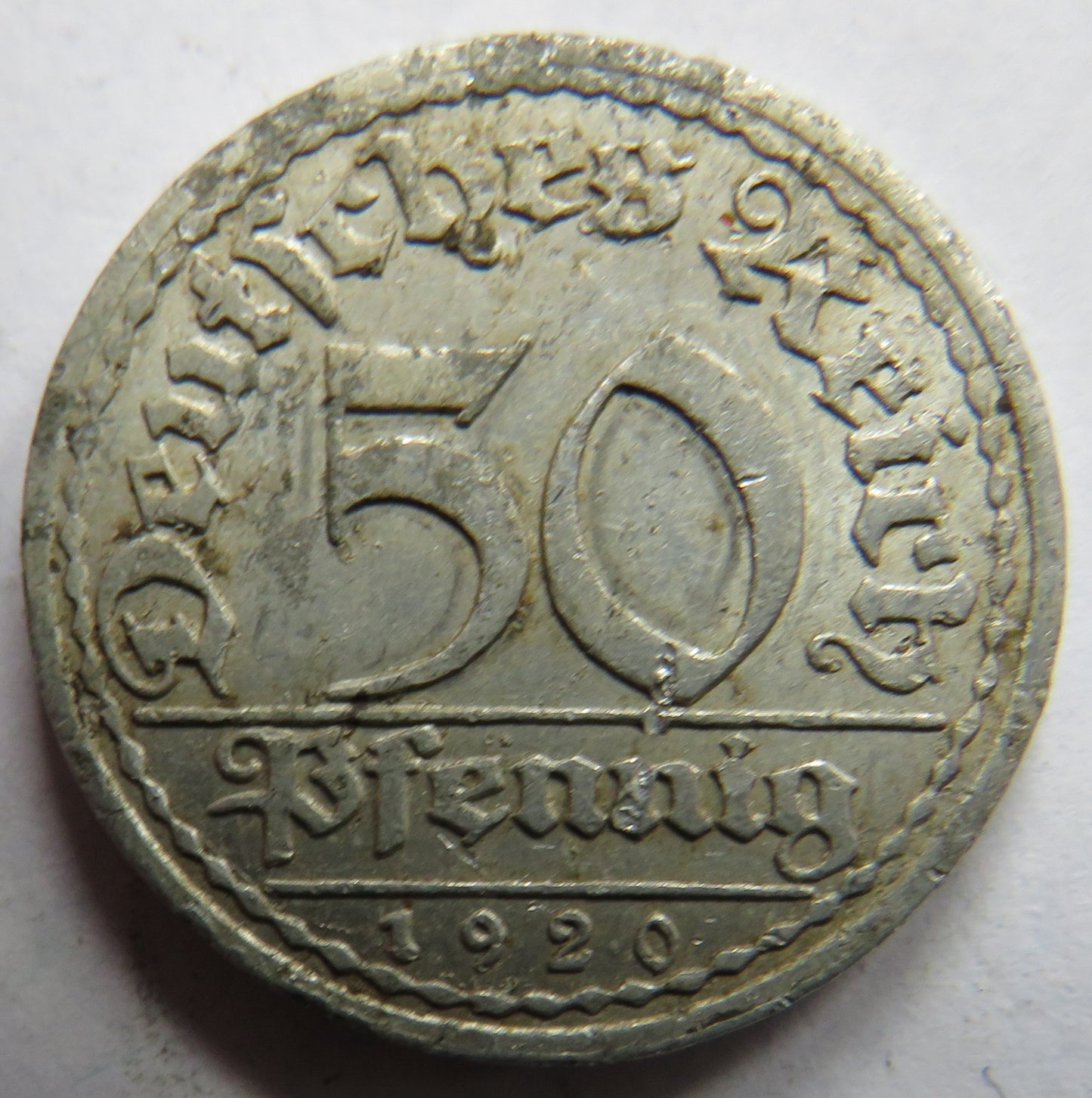 1920-A Germany - Weimar Republic 50 Pfennig Coin