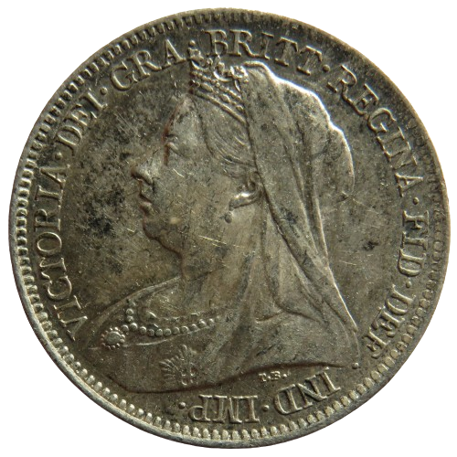 1901 Queen Victoria Silver Sixpence Coin In Higher Grade