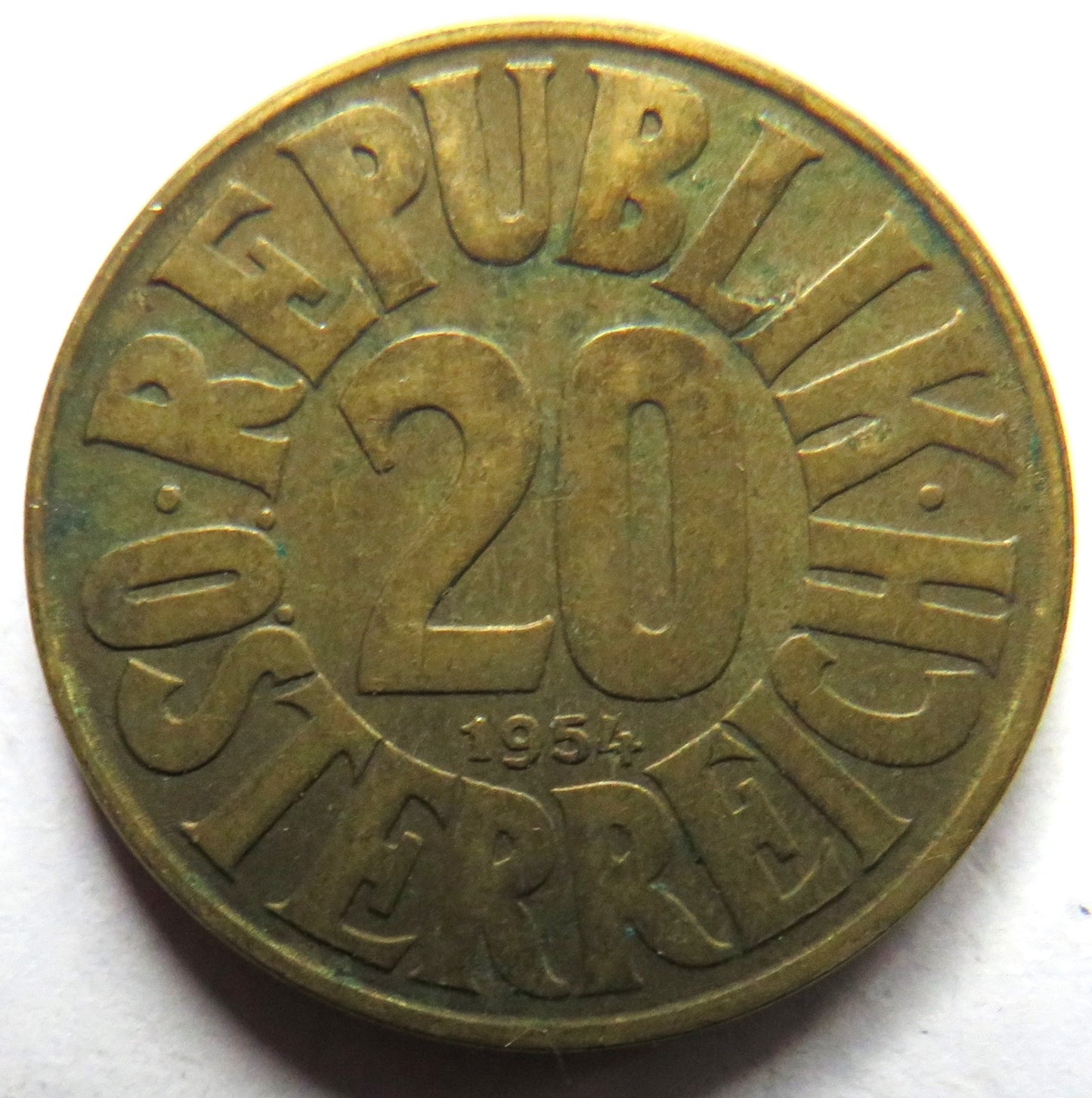1954 Austria 20 Groschen Coin