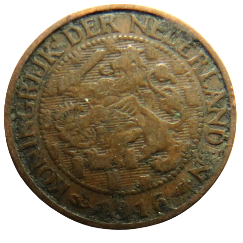 1916 Netherlands One Cent Coin