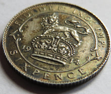 Load image into Gallery viewer, 1914 King George V Silver Sixpence Coin In Higher Grade
