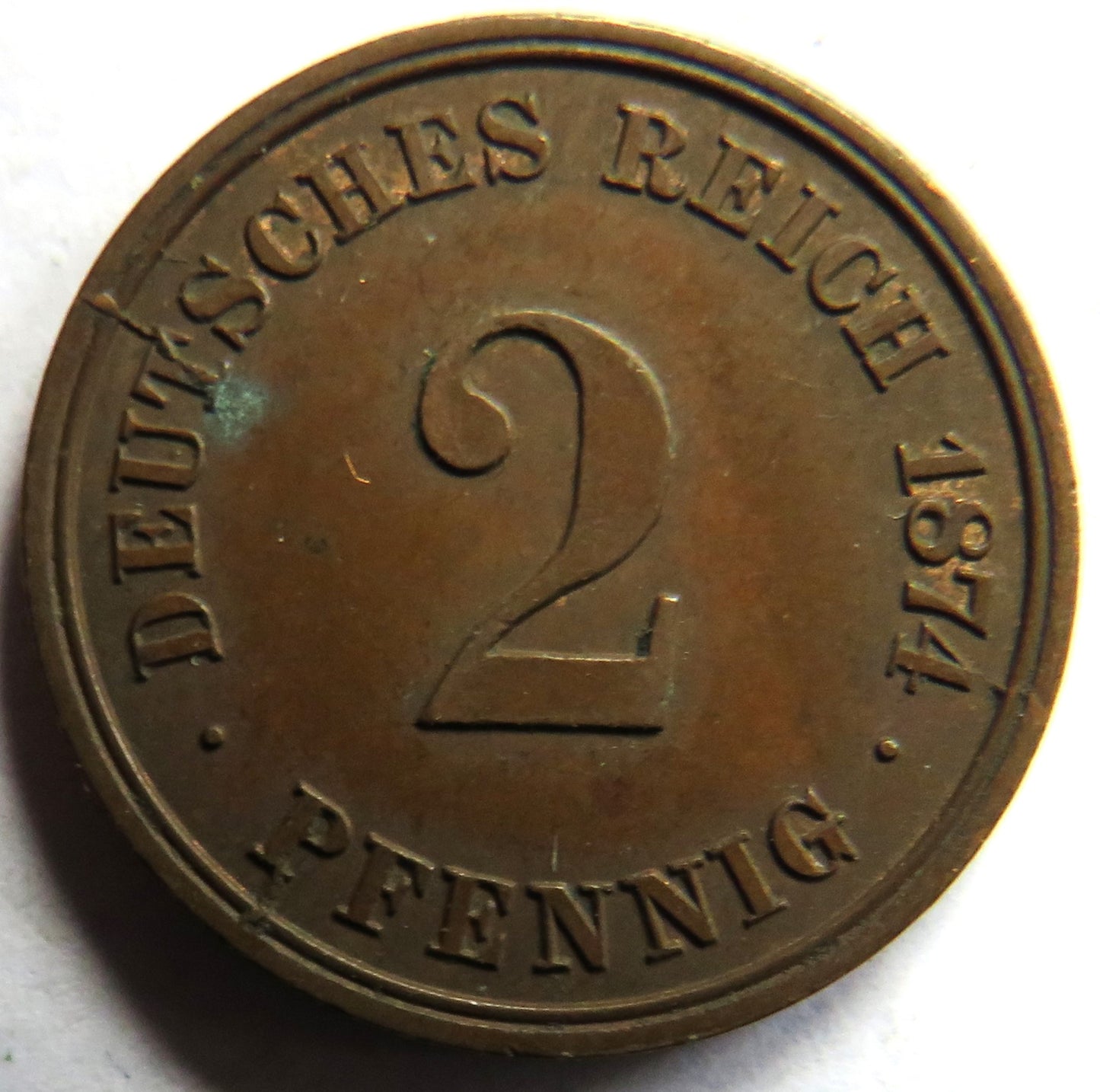 1874-A Germany 2 Pfennig Coin