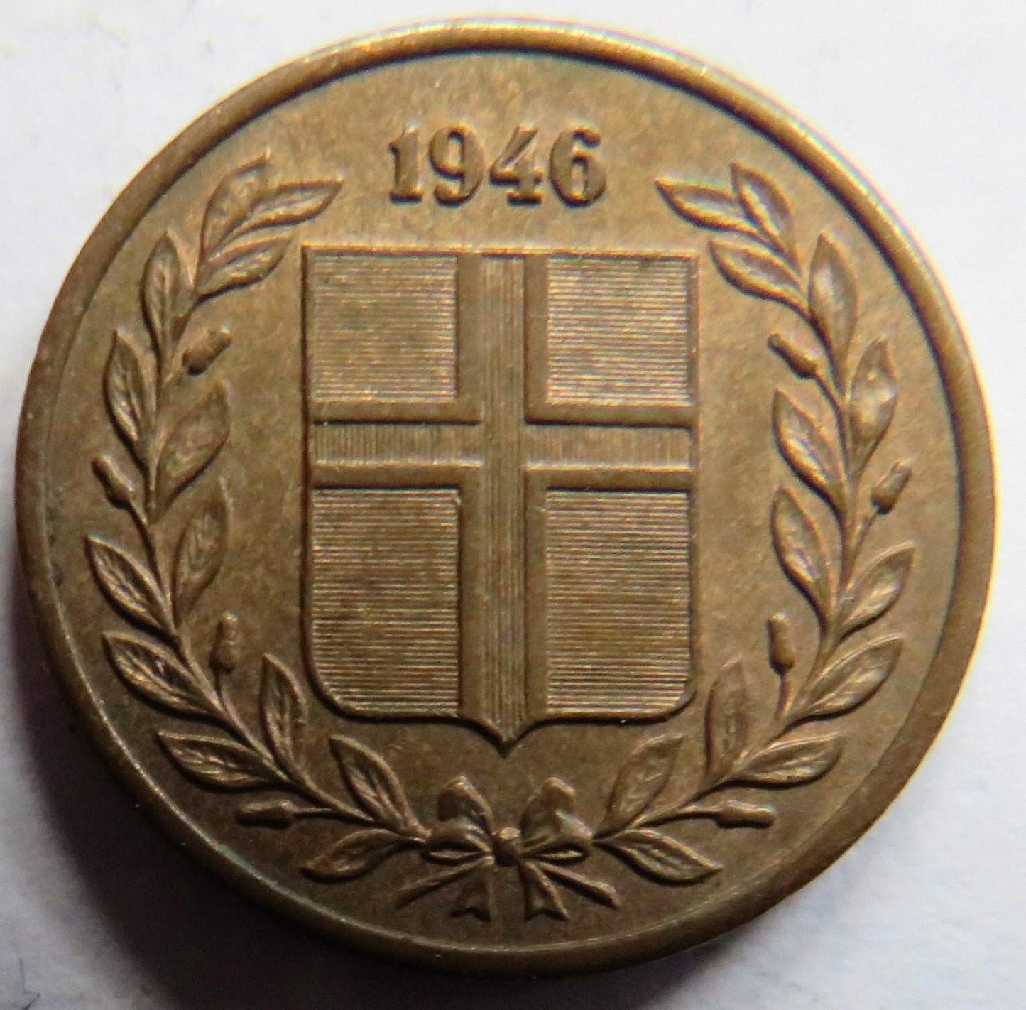 1946 Iceland One Eyrir Coin