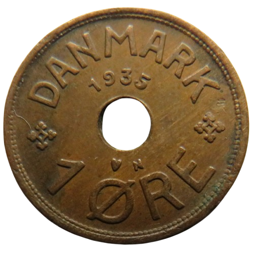 1935 Denmark One Ore Coin