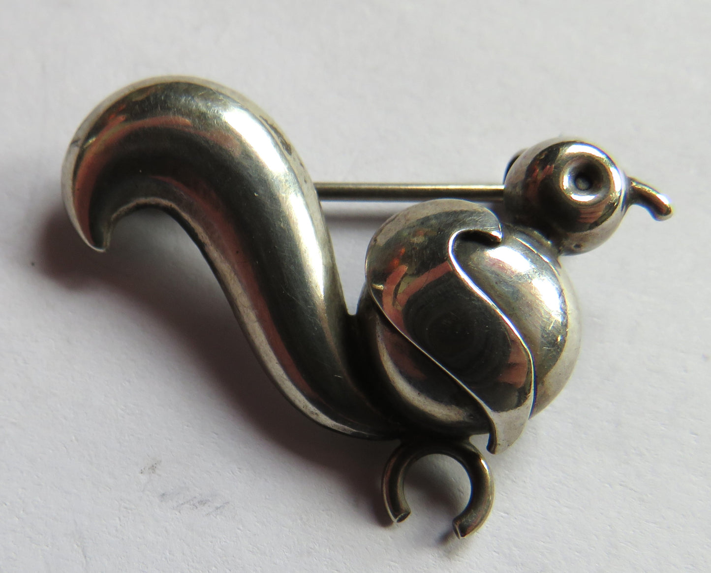 Vintage Danish .830 Silver Modernist Brooch In Shape of Bird By Hermann Siersbøl