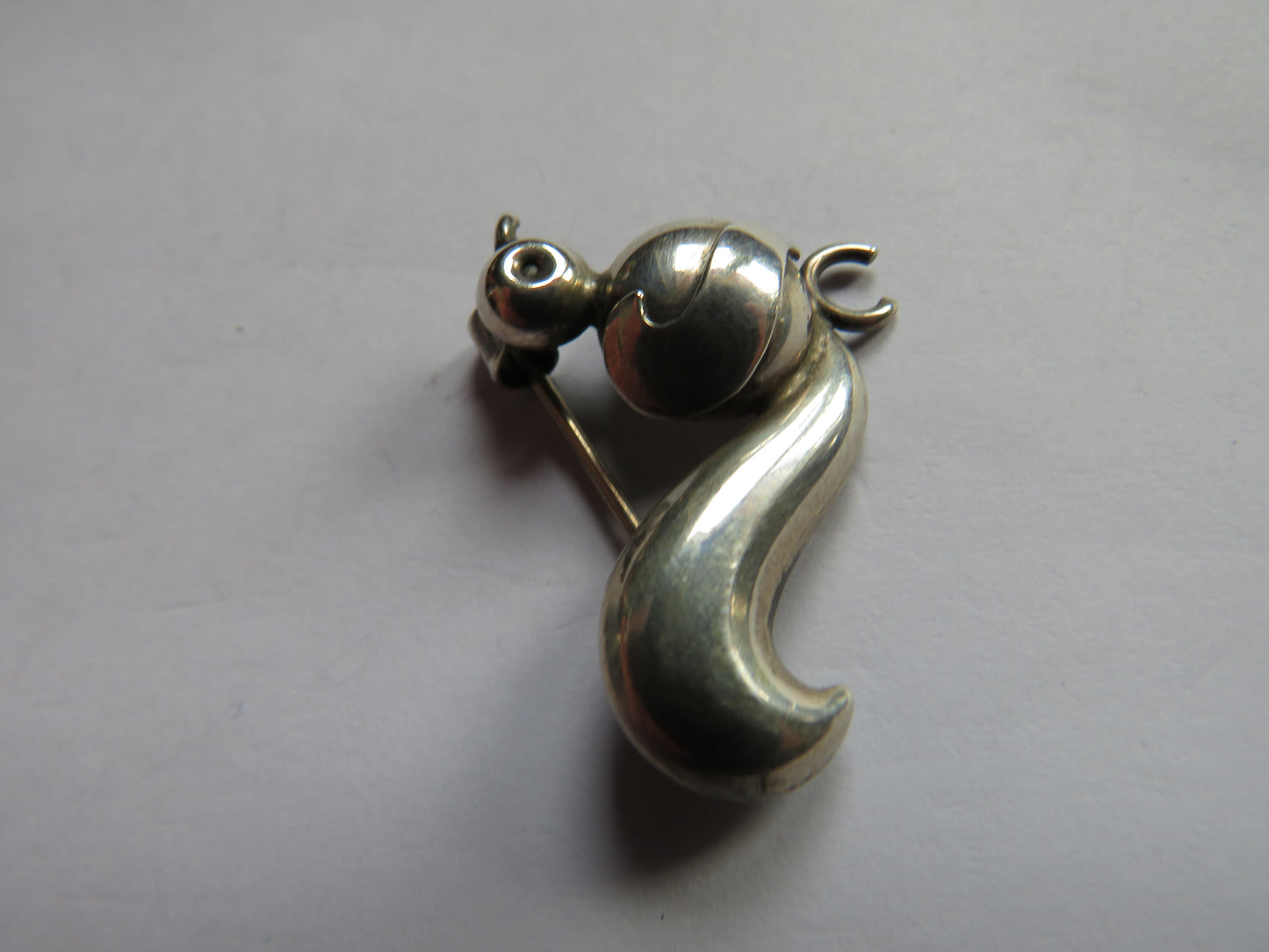 Vintage Danish .830 Silver Modernist Brooch In Shape of Bird By Hermann Siersbøl