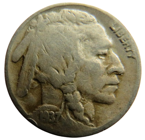 1937 USA Buffalo Nickel / 5 Cents Coin
