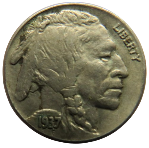 1937 USA Buffalo Nickel / 5 Cents Coin