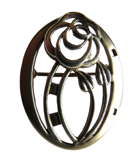 Sterling Silver Ladies Brooch In Mackintosh Style By Kit Heath