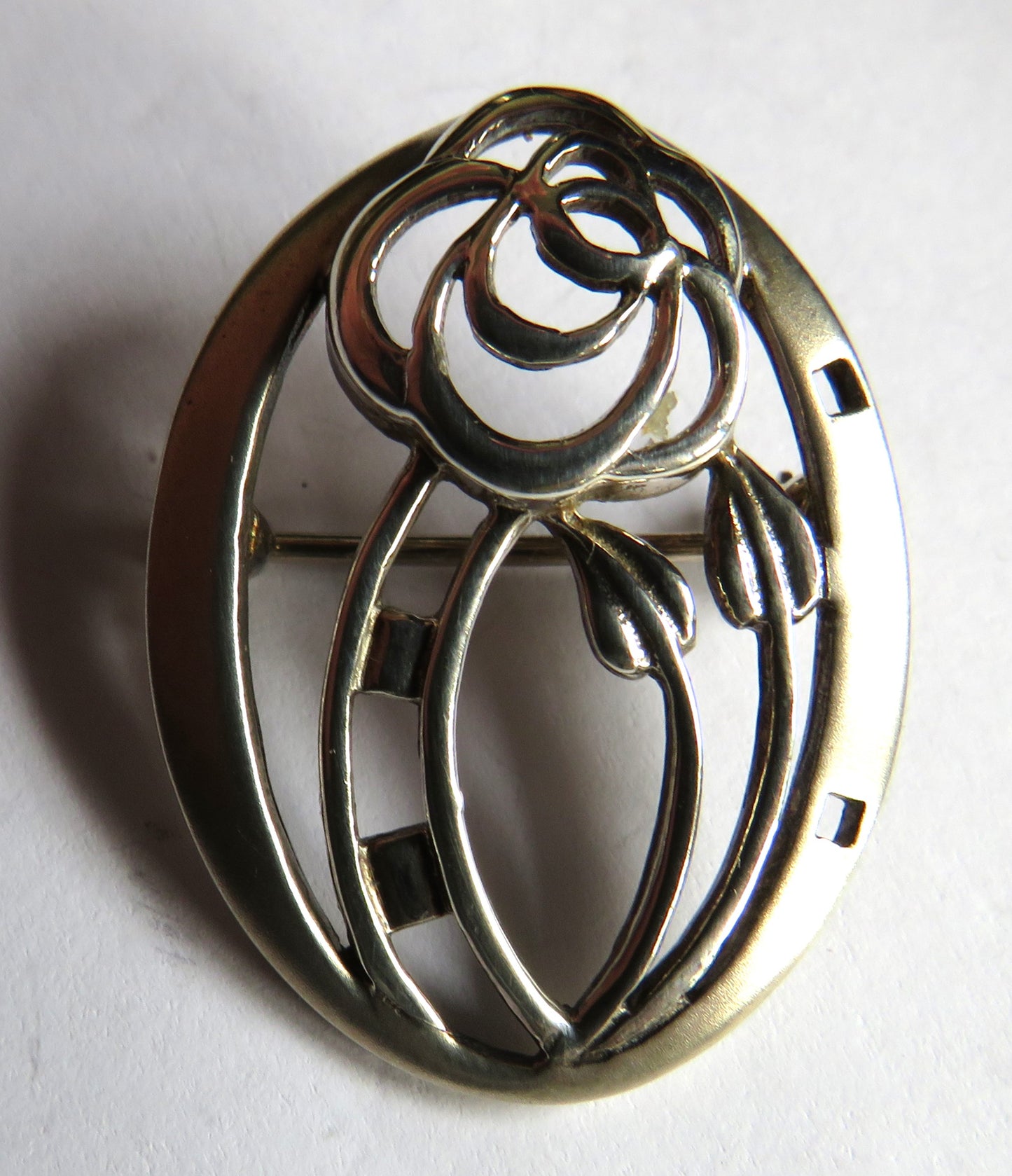 Sterling Silver Ladies Brooch In Mackintosh Style By Kit Heath