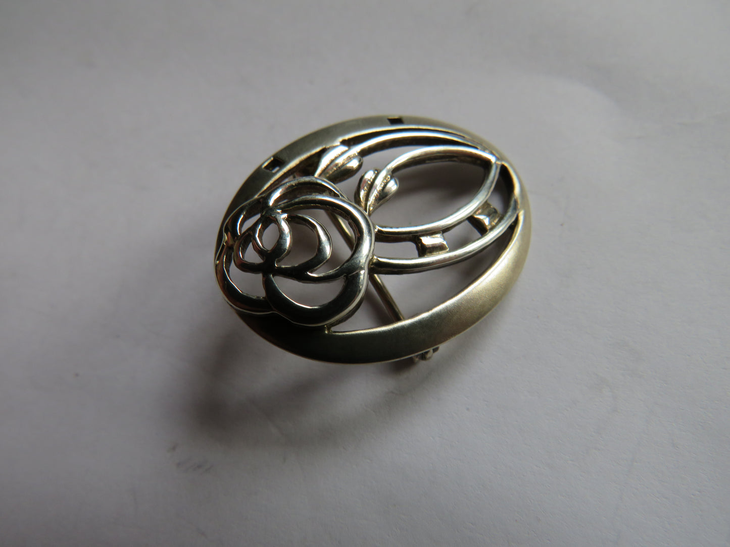 Sterling Silver Ladies Brooch In Mackintosh Style By Kit Heath