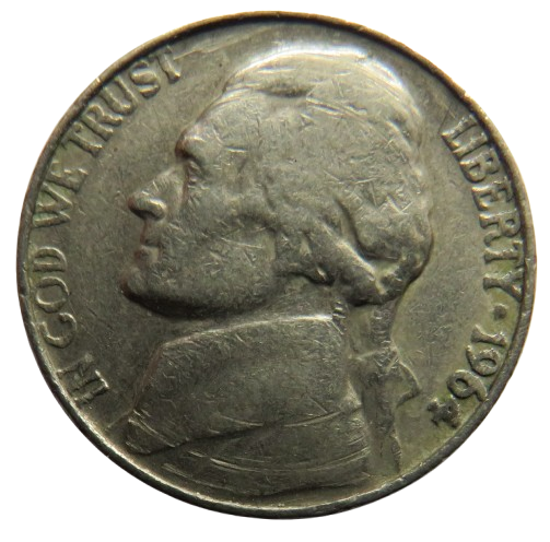1964 USA Jefferson Nickel / 5 Cents Coin