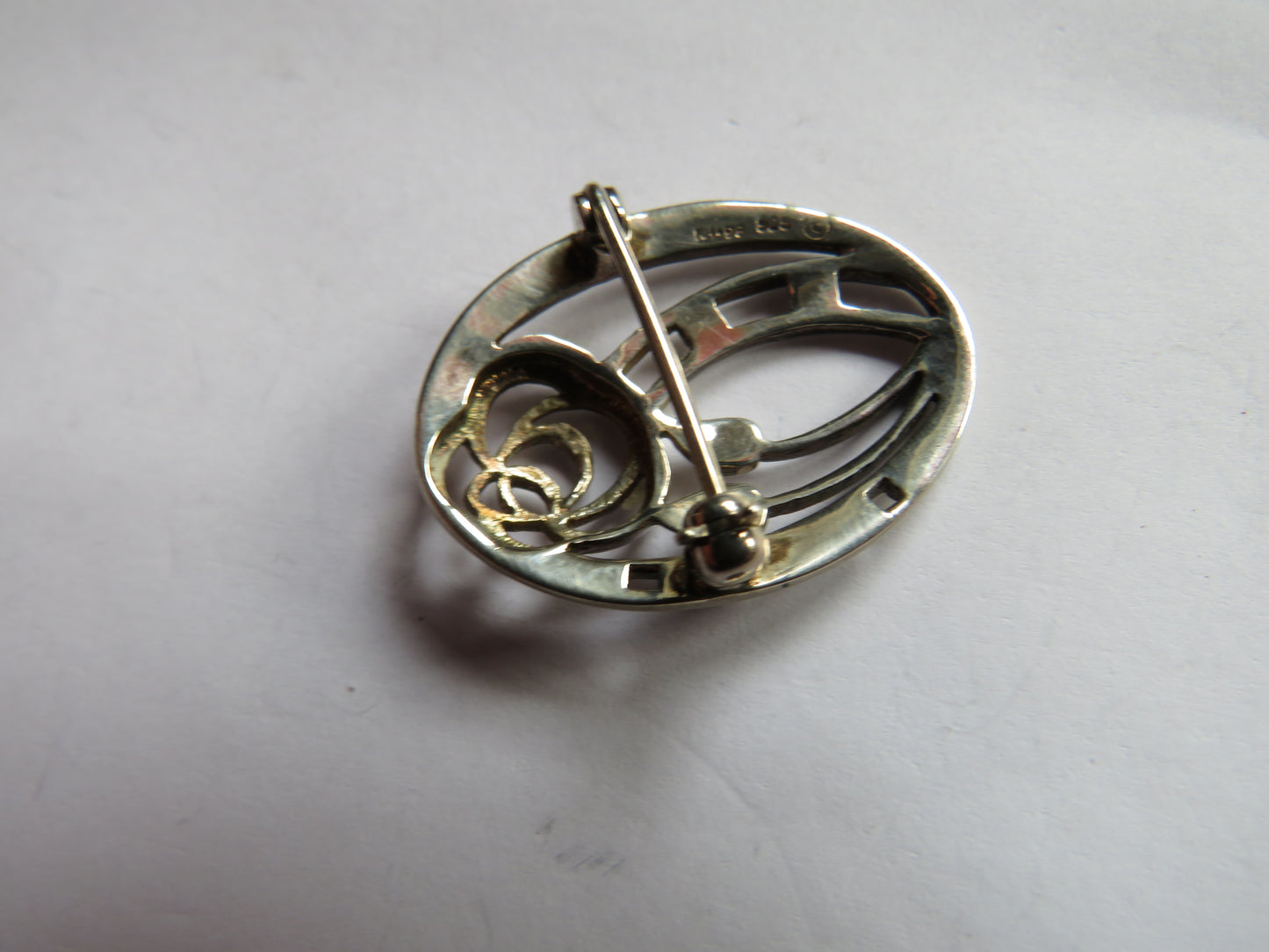 Sterling Silver Ladies Brooch In Mackintosh Style By Kit Heath
