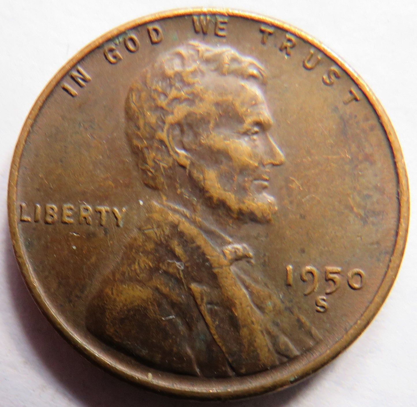 1950-S USA Lincoln One Cent Coin