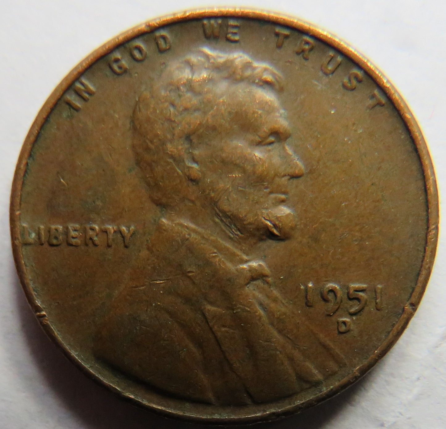 1951-D USA Lincoln One Cent Coin