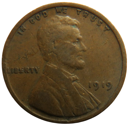 1919 USA Lincoln One Cent Coin