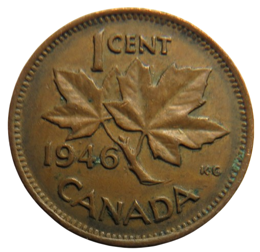 1946 King George VI Canada One Cent Coin