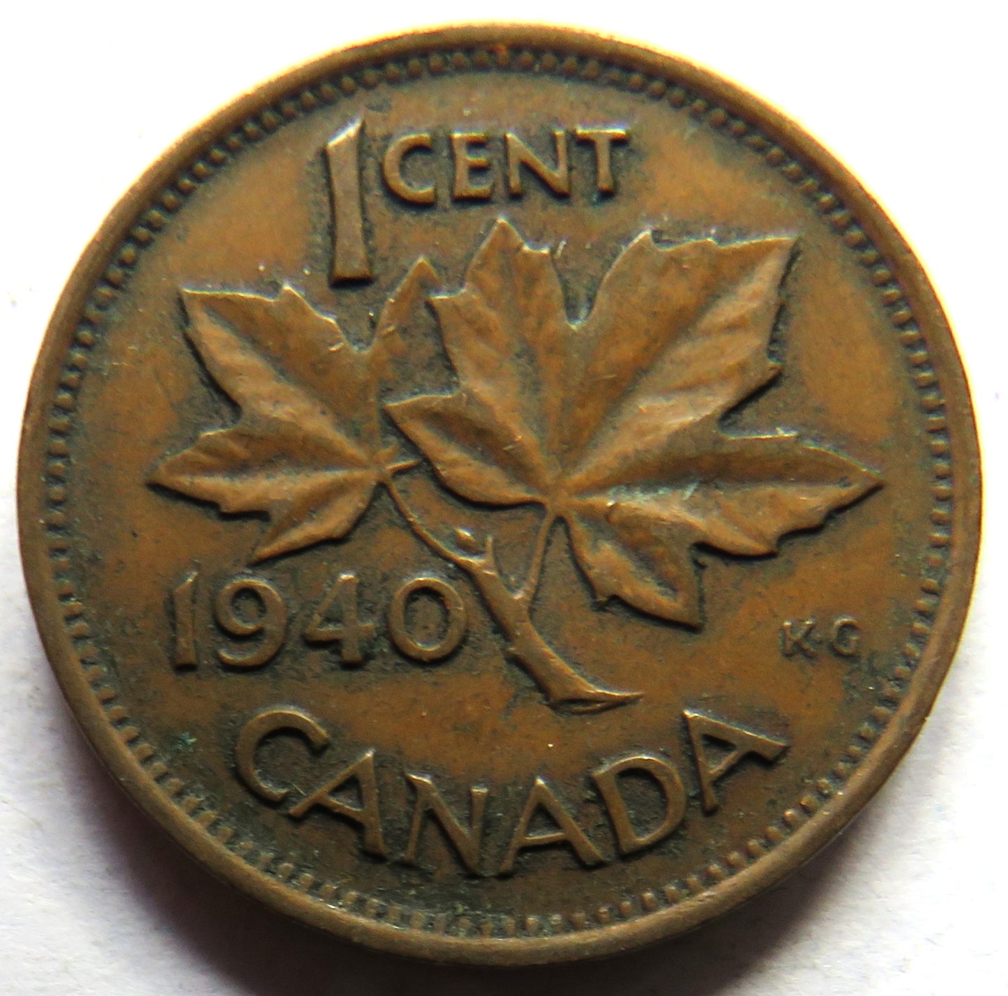 1940 King George VI Canada One Cent Coin