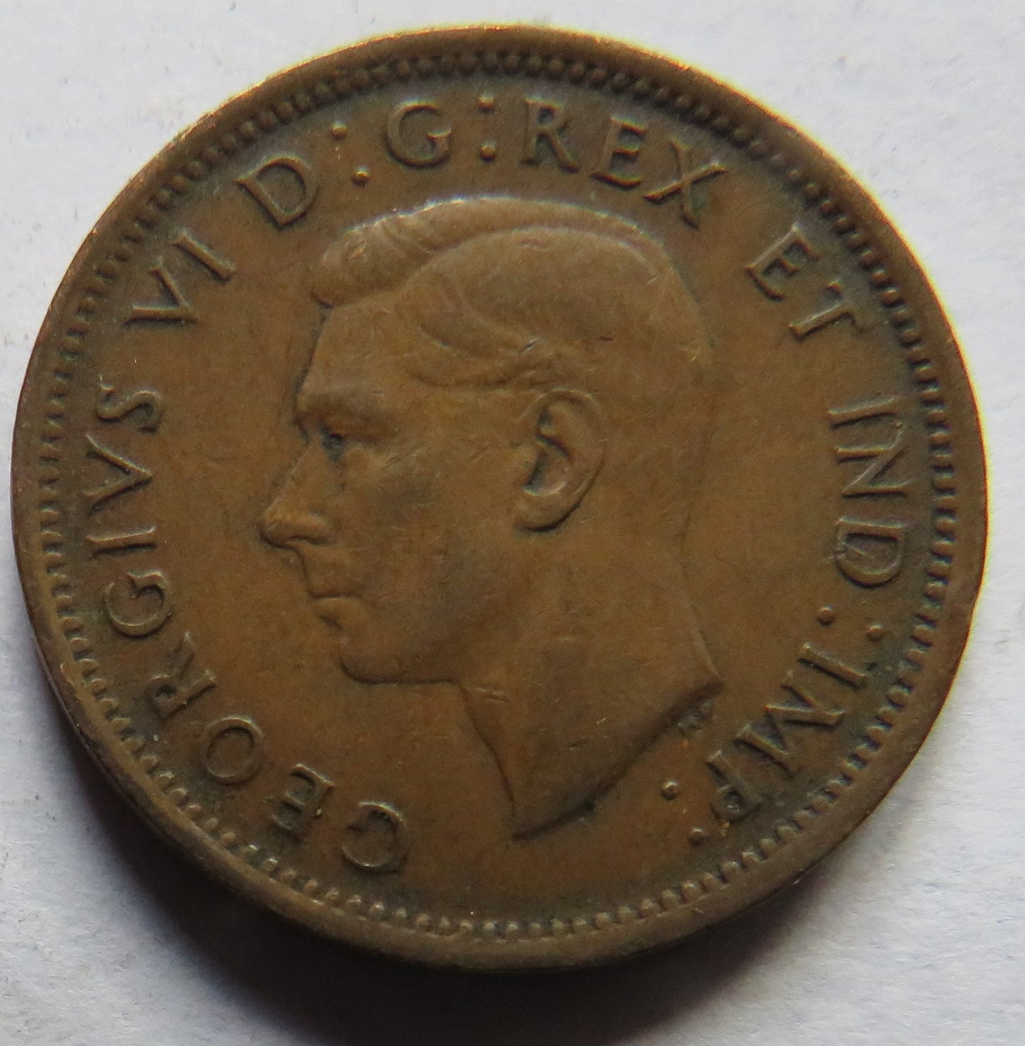 1940 King George VI Canada One Cent Coin